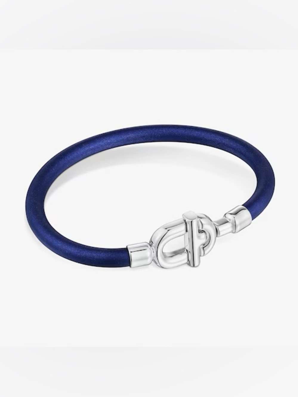 NWT TOUS MANIFESTO BRACELET BLUE IN SILVER WITH NYLON.